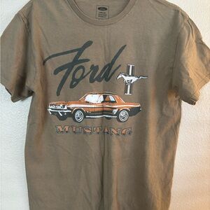 Ford Tan Short Sleeve Tee with Mustang Graphic